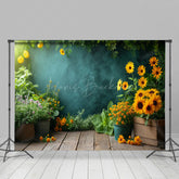 Lofaris Sunflower Backyard Warm Sunshine Spring Backdrop